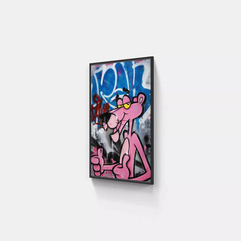 A pinky painting on a wall