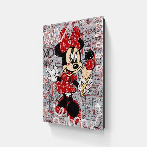 A mickey mouse painting on a wall