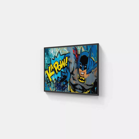 A batman canvas mounted on a wall