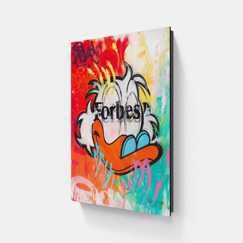 A painting of a cartoon character with the word’forever’on it