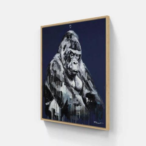 A painting of a gorilla on a wall