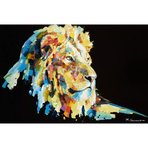 A painting of a lion