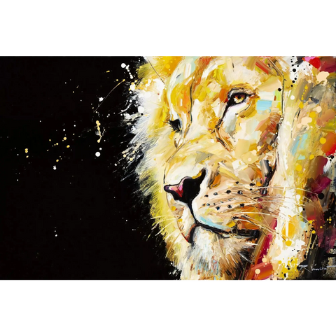 A painting of a lion