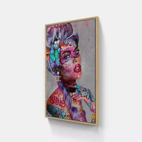 A painting of a woman with tattoos on her face