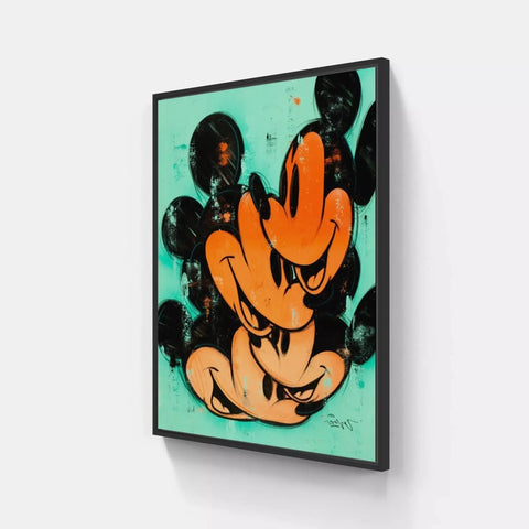 A mickey mouse painting on a wall