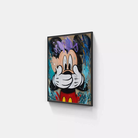 A mickey mouse painting on a wall