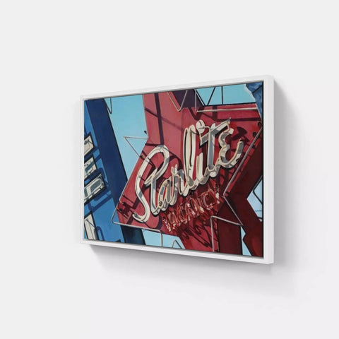 A painting of a neon sign on a wall