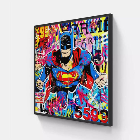 Superman graffiti art on canvas