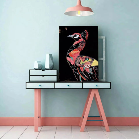 Pinky Peacock by Nicolas Blind | Distinctive Home Decor | Handmade Canvas Artworks | Shop now from A$190